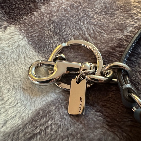 Coach Mini Nolita Bag Charm NEW Keychain Keyfob Silver Light Mist Zip Li… - Picture 8 of 9